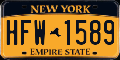 NY license plate HFW1589