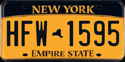 NY license plate HFW1595