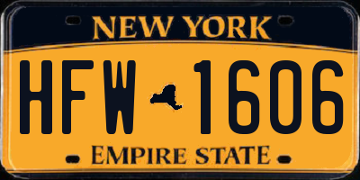 NY license plate HFW1606