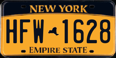 NY license plate HFW1628