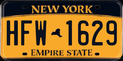 NY license plate HFW1629
