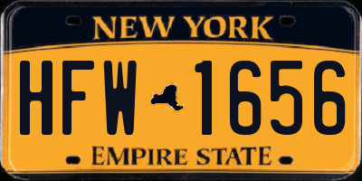 NY license plate HFW1656