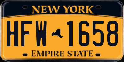 NY license plate HFW1658
