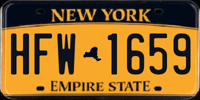 NY license plate HFW1659