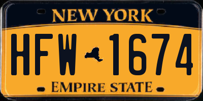 NY license plate HFW1674