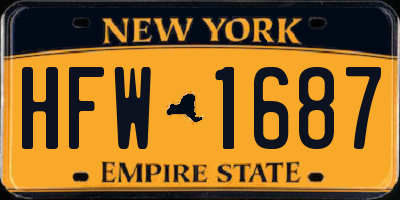 NY license plate HFW1687