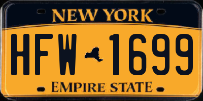 NY license plate HFW1699