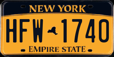 NY license plate HFW1740