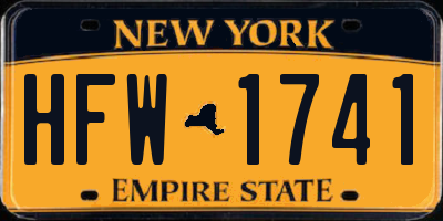 NY license plate HFW1741