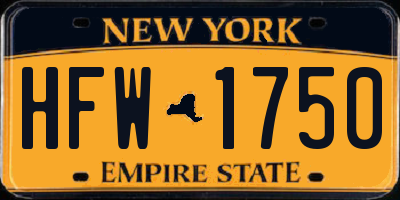 NY license plate HFW1750