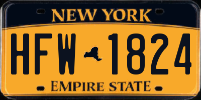 NY license plate HFW1824