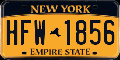 NY license plate HFW1856