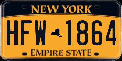 NY license plate HFW1864