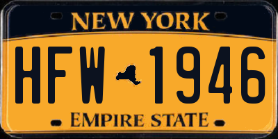 NY license plate HFW1946