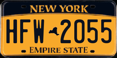 NY license plate HFW2055