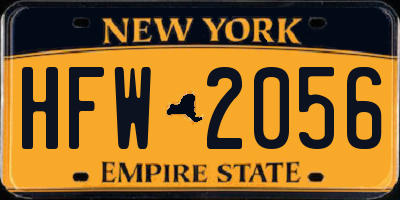 NY license plate HFW2056