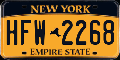 NY license plate HFW2268