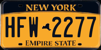 NY license plate HFW2277