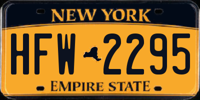 NY license plate HFW2295