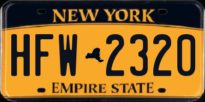 NY license plate HFW2320