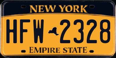 NY license plate HFW2328