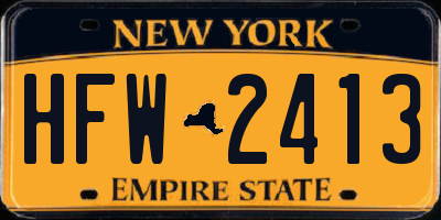 NY license plate HFW2413