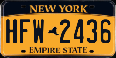 NY license plate HFW2436