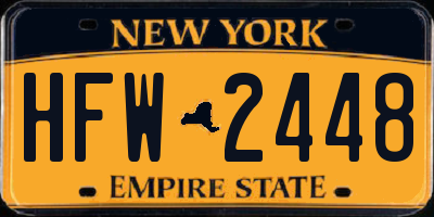 NY license plate HFW2448
