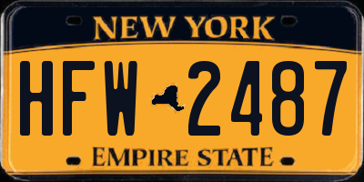 NY license plate HFW2487