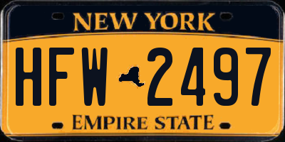 NY license plate HFW2497
