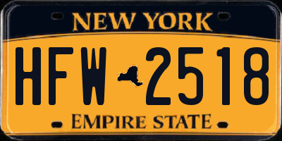NY license plate HFW2518