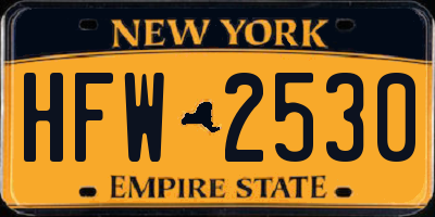 NY license plate HFW2530