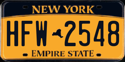 NY license plate HFW2548