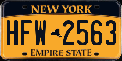 NY license plate HFW2563