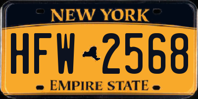 NY license plate HFW2568