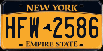 NY license plate HFW2586