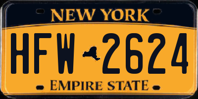 NY license plate HFW2624