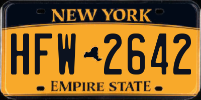 NY license plate HFW2642