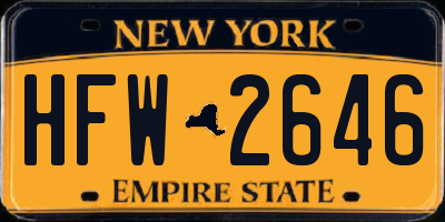 NY license plate HFW2646