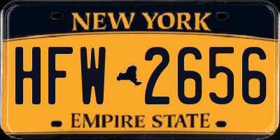 NY license plate HFW2656