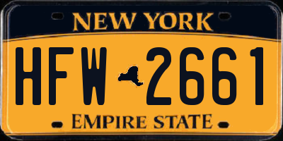 NY license plate HFW2661