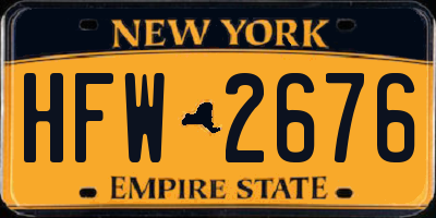 NY license plate HFW2676