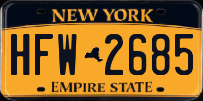 NY license plate HFW2685