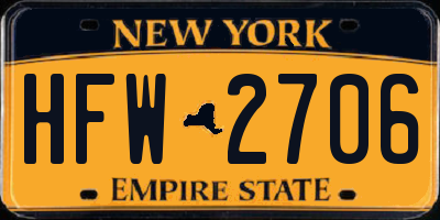 NY license plate HFW2706