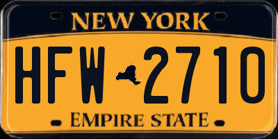 NY license plate HFW2710