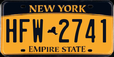 NY license plate HFW2741