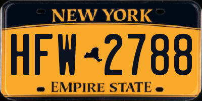 NY license plate HFW2788