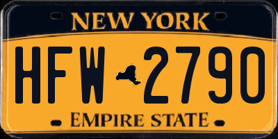 NY license plate HFW2790