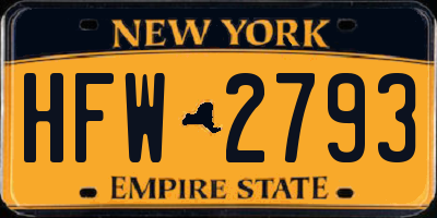 NY license plate HFW2793