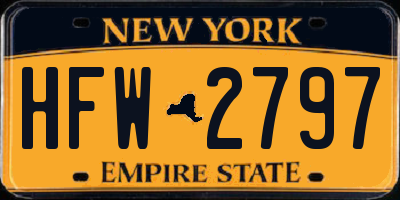 NY license plate HFW2797